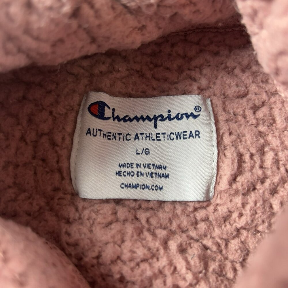 Champion Cropped Sherpa 1/4 Zip Pullover Women’s Size Large - Picture 3 of 7